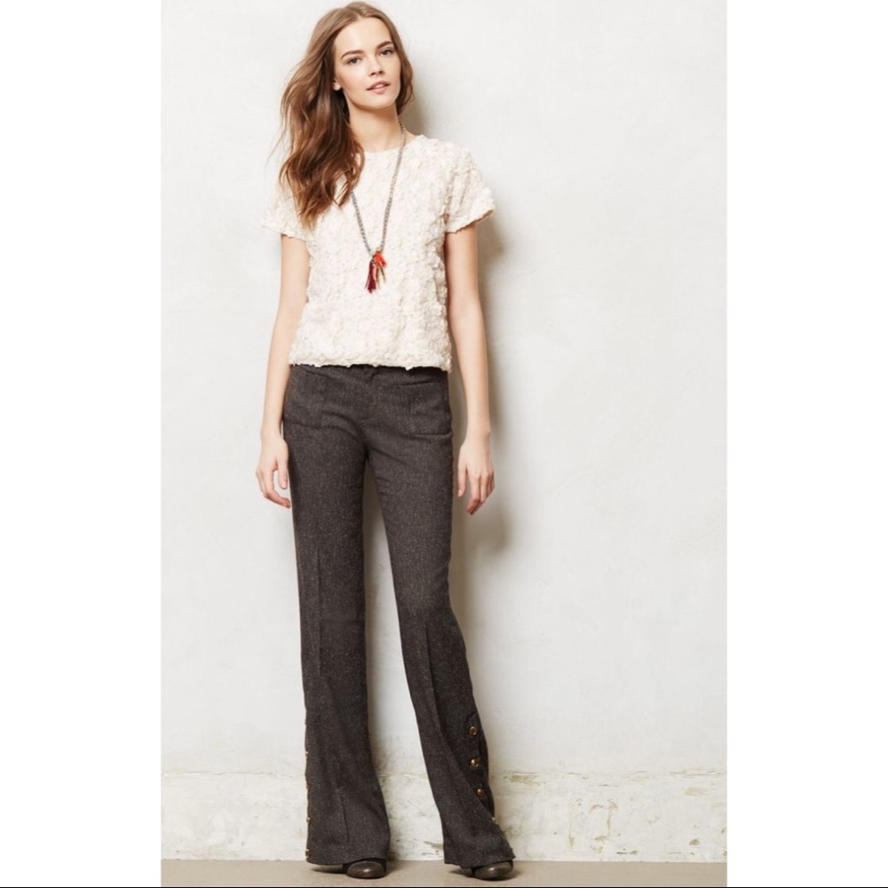Anthropologie Elevenses Tweed Brighton Wide-Leg